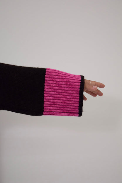 Jersey Bruna Marrón y Rosa