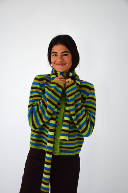 Cárdigan Ángela Verde y Marrón