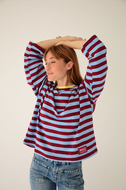 Camiseta Núria Azul y Burgundy