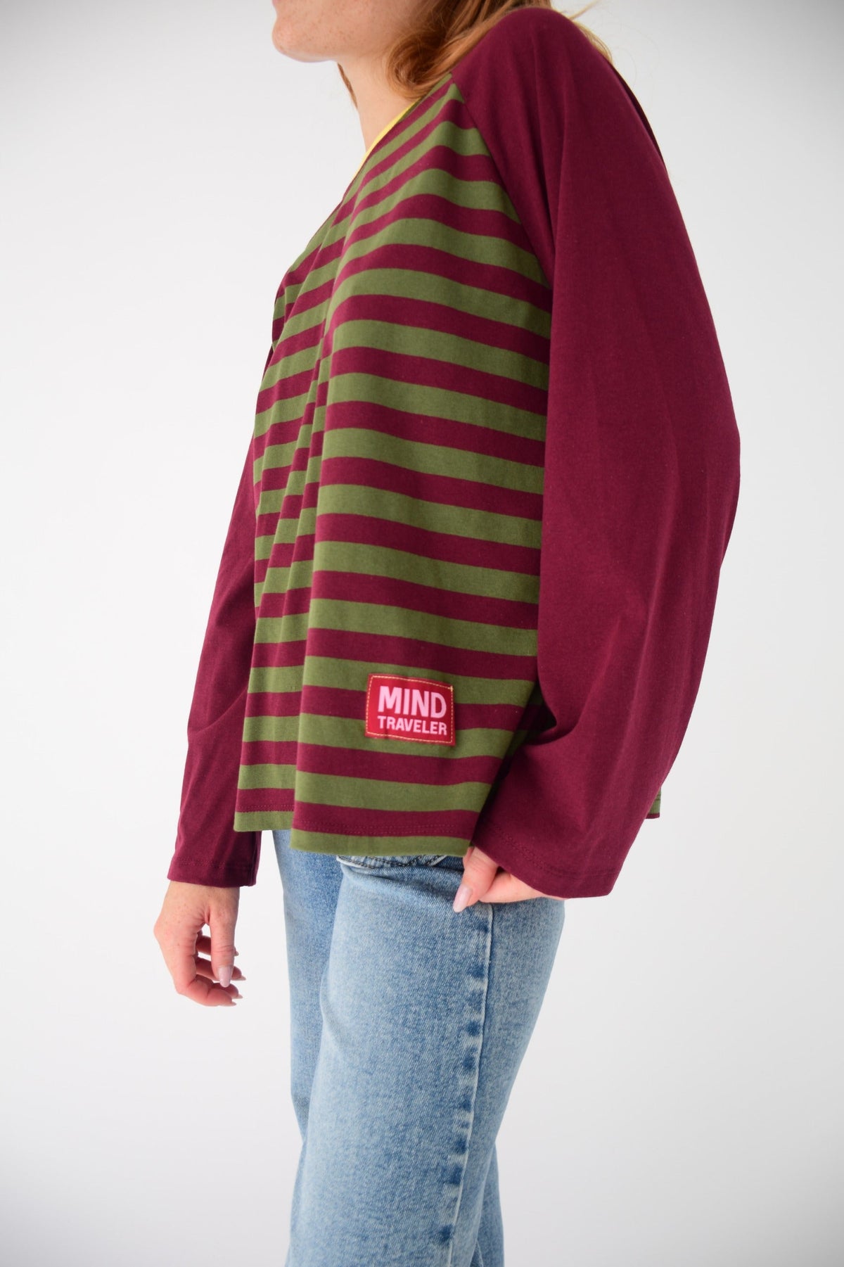 Camiseta Carla Kaki y Burgundy