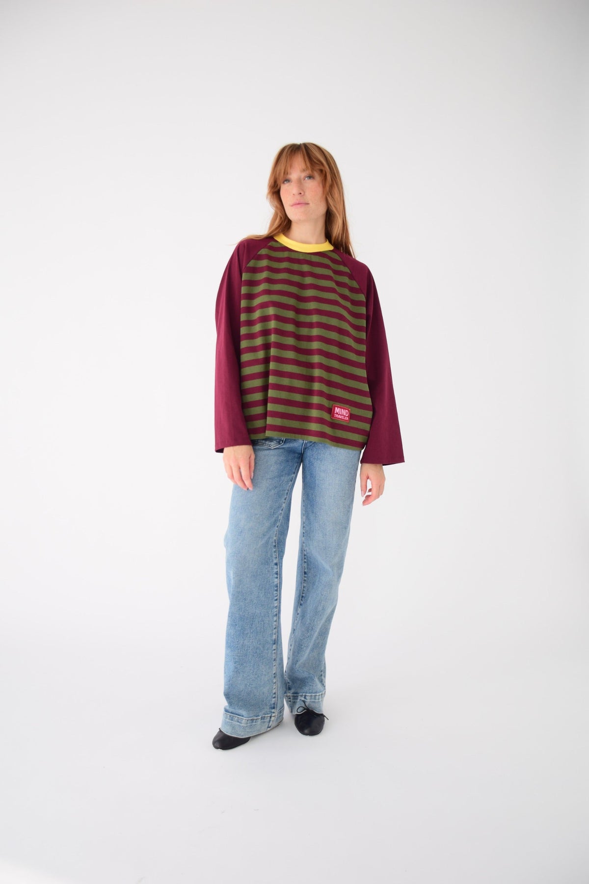 Camiseta Carla Kaki y Burgundy