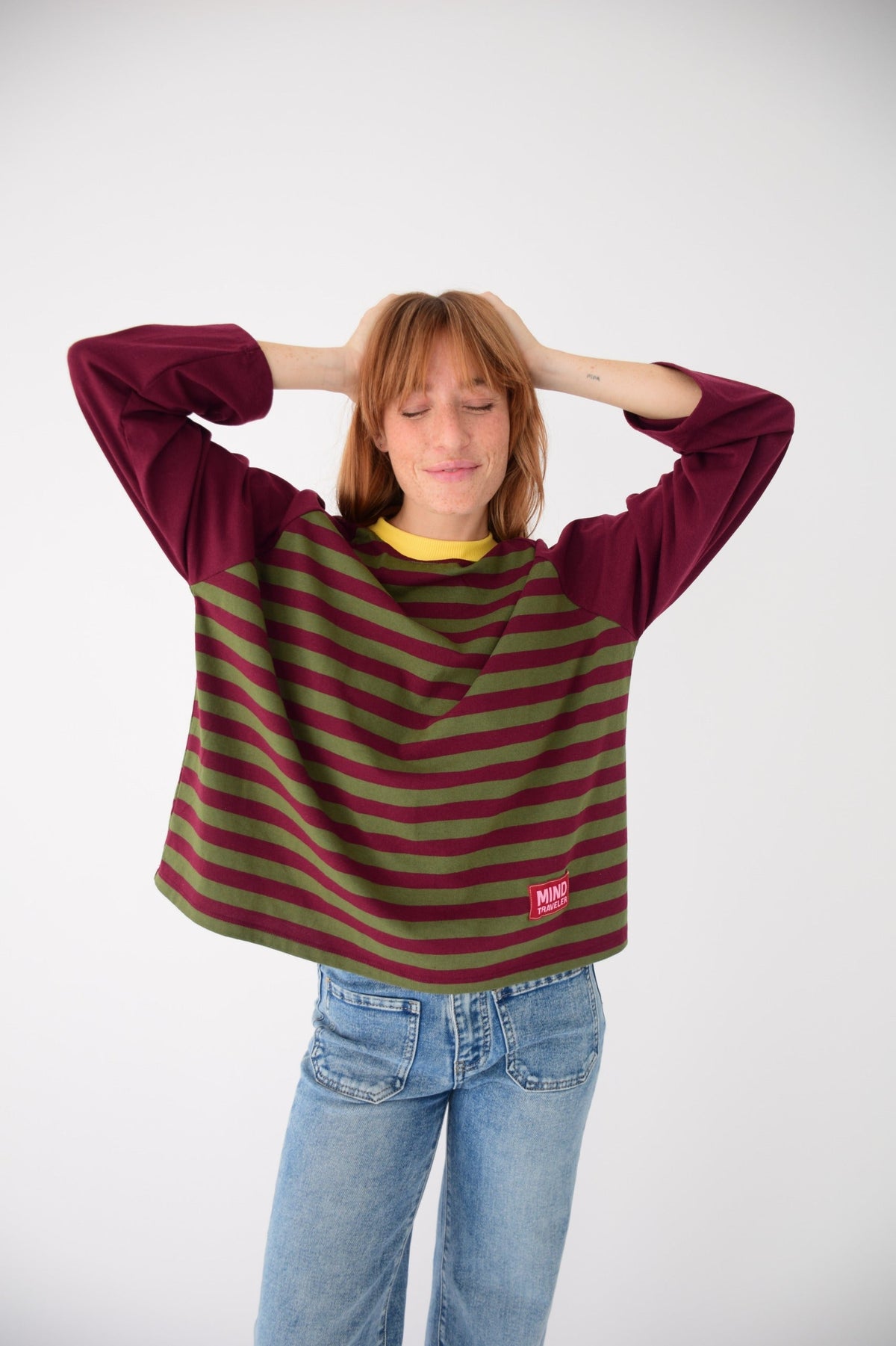 Camiseta Carla Kaki y Burgundy