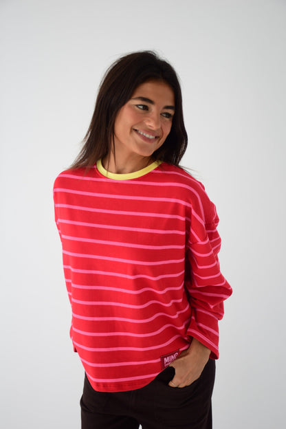 Camiseta Míriam Rojo y Rosa