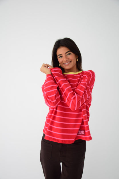 Camiseta Míriam Rojo y Rosa