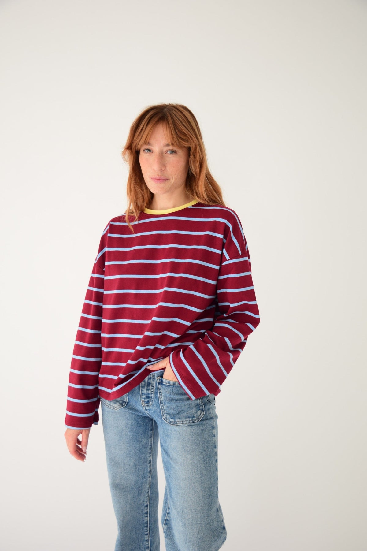 Camiseta Míriam Burgundy y Celeste