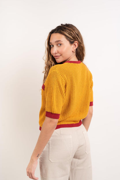 Mia Mustard Cotton Cardigan