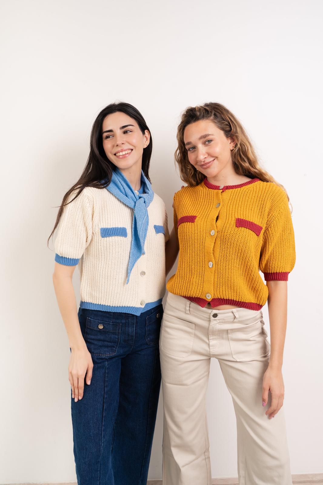 Mia Mustard Cotton Cardigan