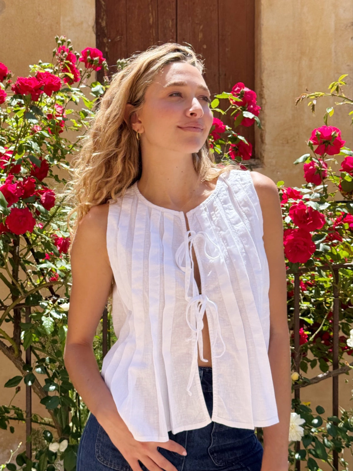 Top Gigi Blanco Lino