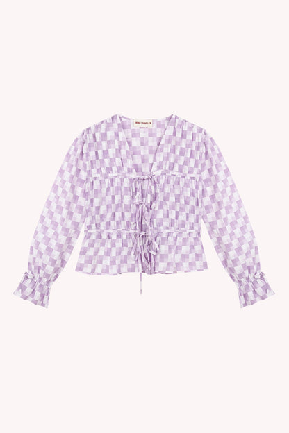Lucia Lavender Check Blouse