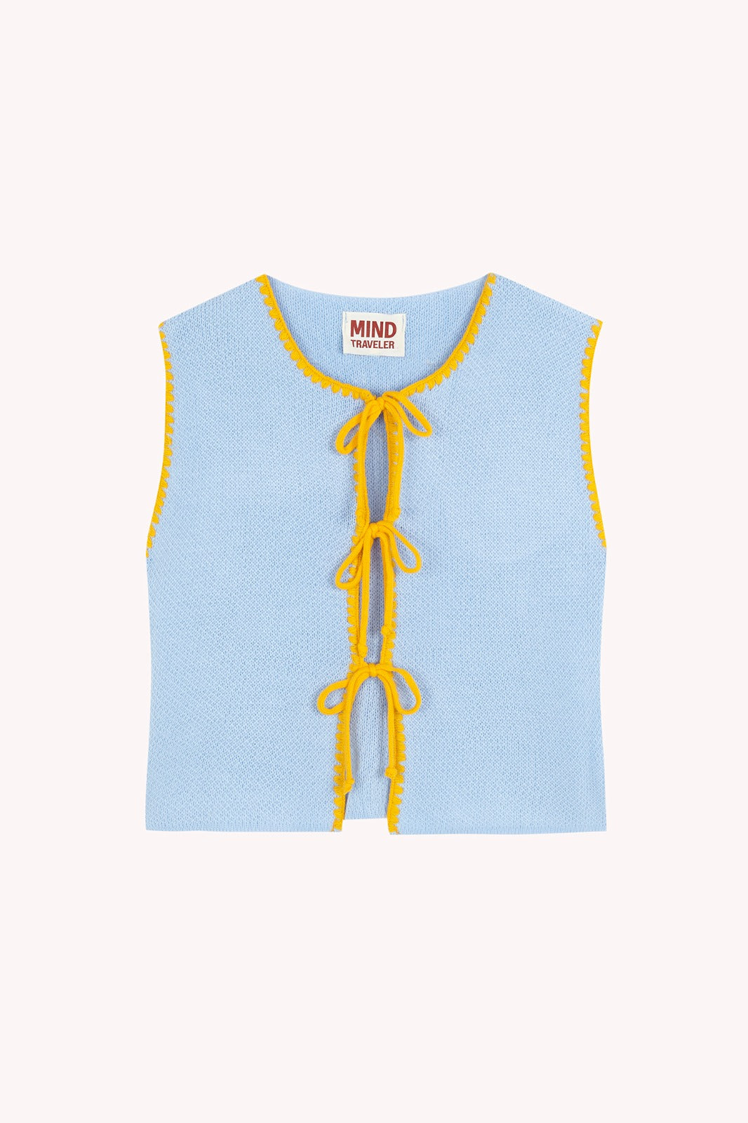 Light Blue and Yellow Knit Vest