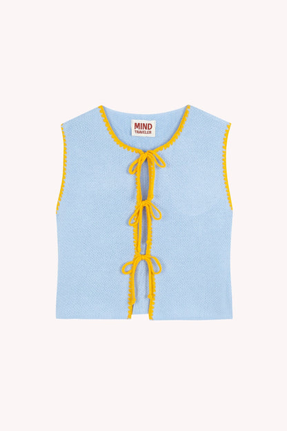 Light Blue and Yellow Knit Vest