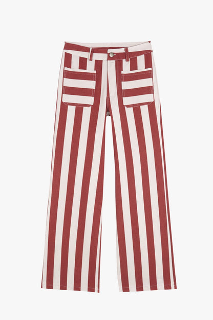 Valeria Burgundy Stripe Jeans
