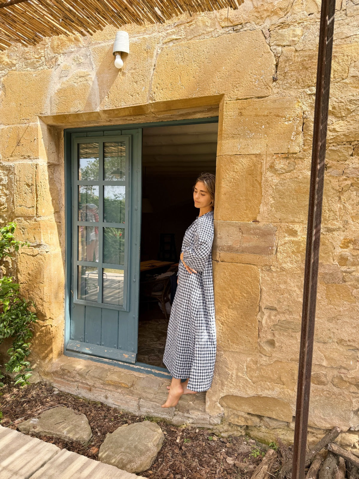 Vestido Matilde Vichy  Marino