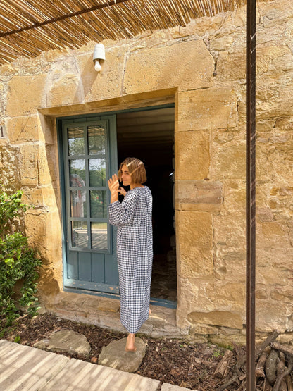 Vestido Matilde Vichy  Marino