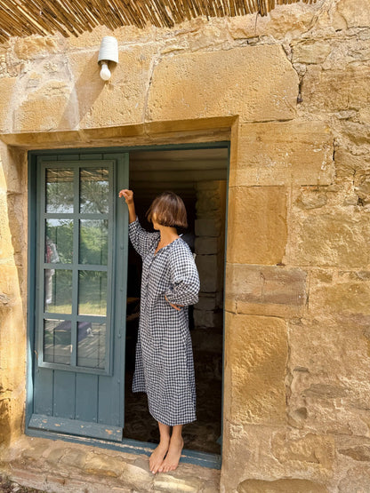 Vestido Matilde Vichy  Marino