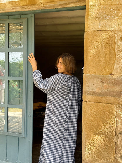 Vestido Matilde Vichy  Marino