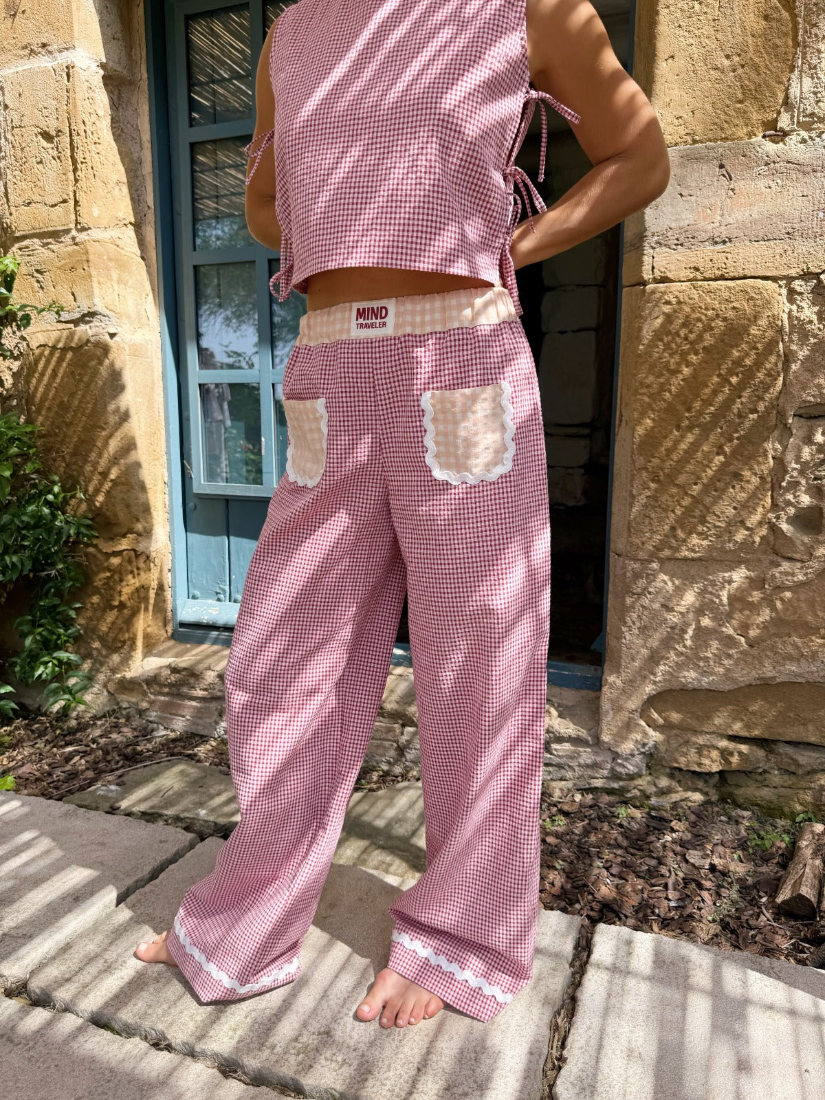 Pantalón Greta Granate y Amarillo