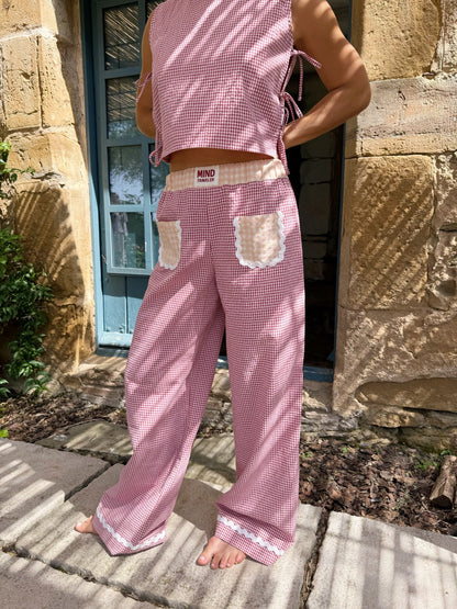 Pantalón Greta Granate y Amarillo