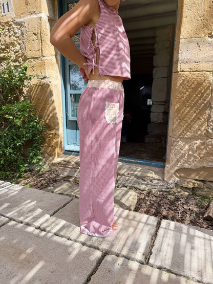 Pantalón Greta Granate y Amarillo