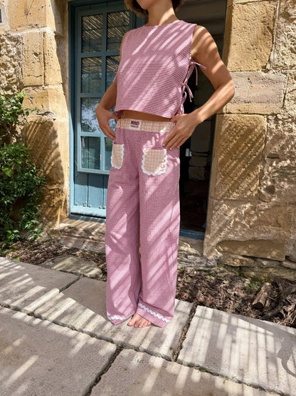 Pantalón Greta Granate y Amarillo