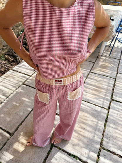 Pantalón Greta Granate y Amarillo