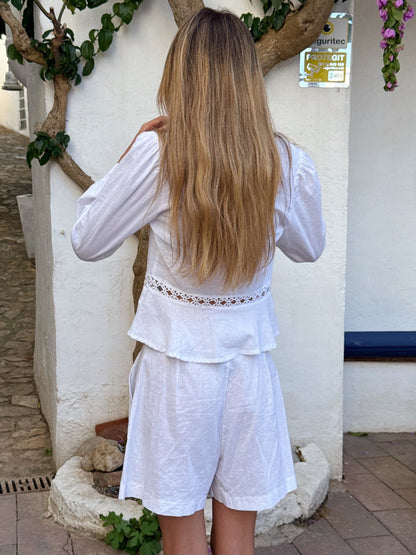 Short Roma Lino Blanco