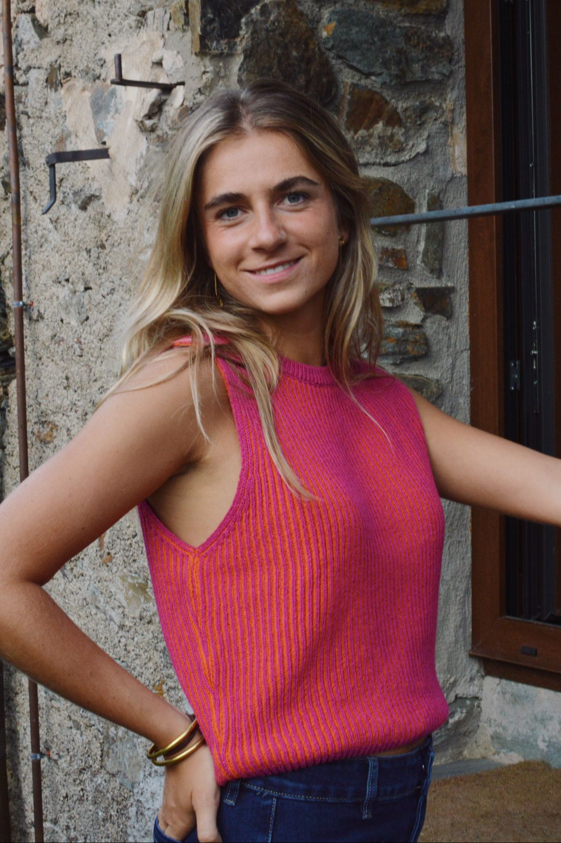 Rita Pink Orange Vest