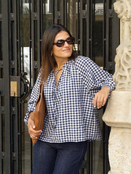 Blusa Matilde Vichy Marino