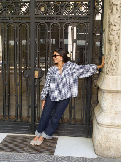 Blusa Matilde Vichy Marino