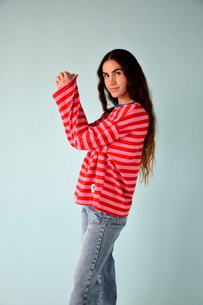 Camiseta Núria Rosa y Rojo