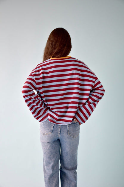 Camiseta Núria Azul y Burgundy