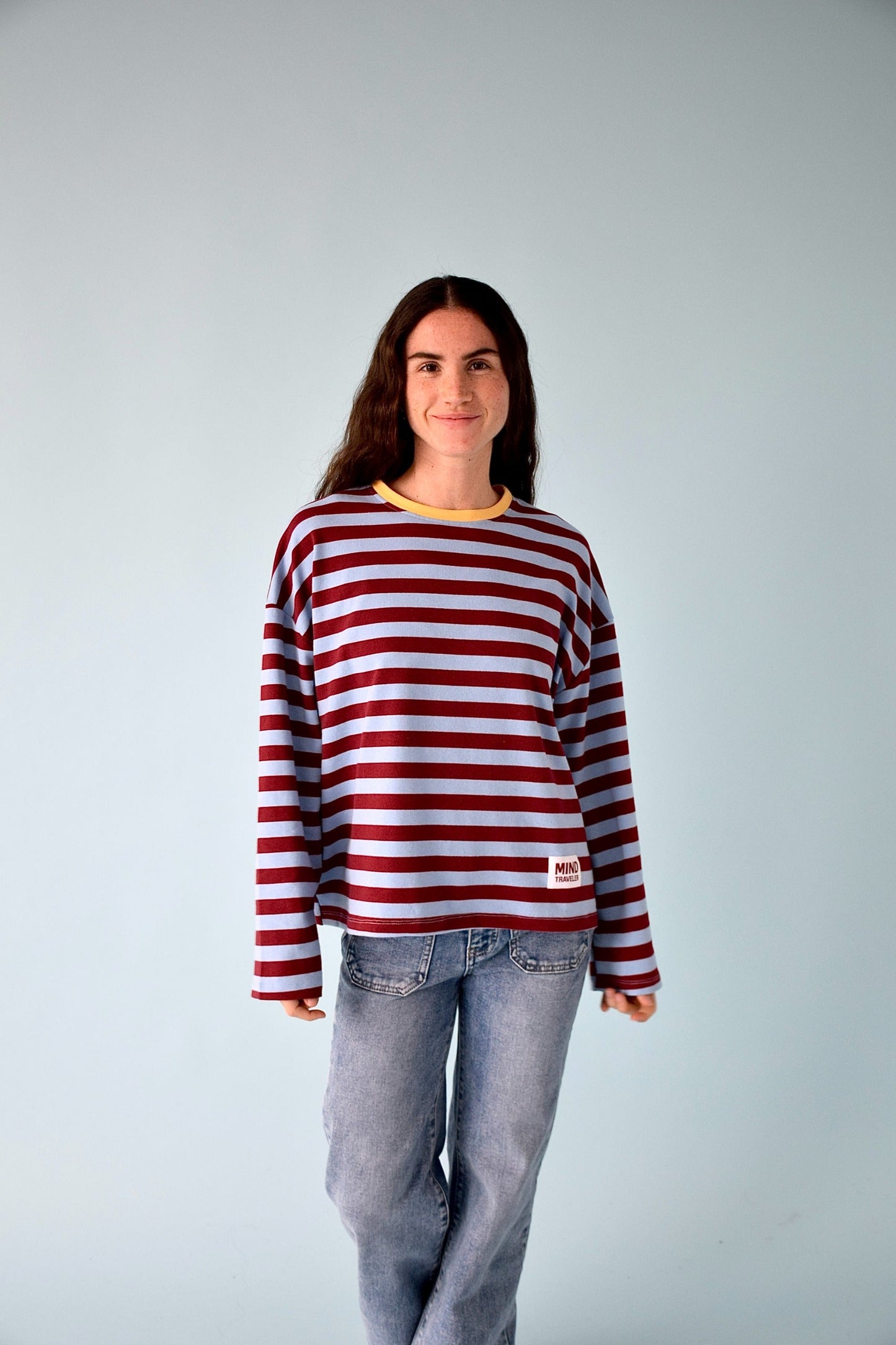 Camiseta Núria Azul y Burgundy