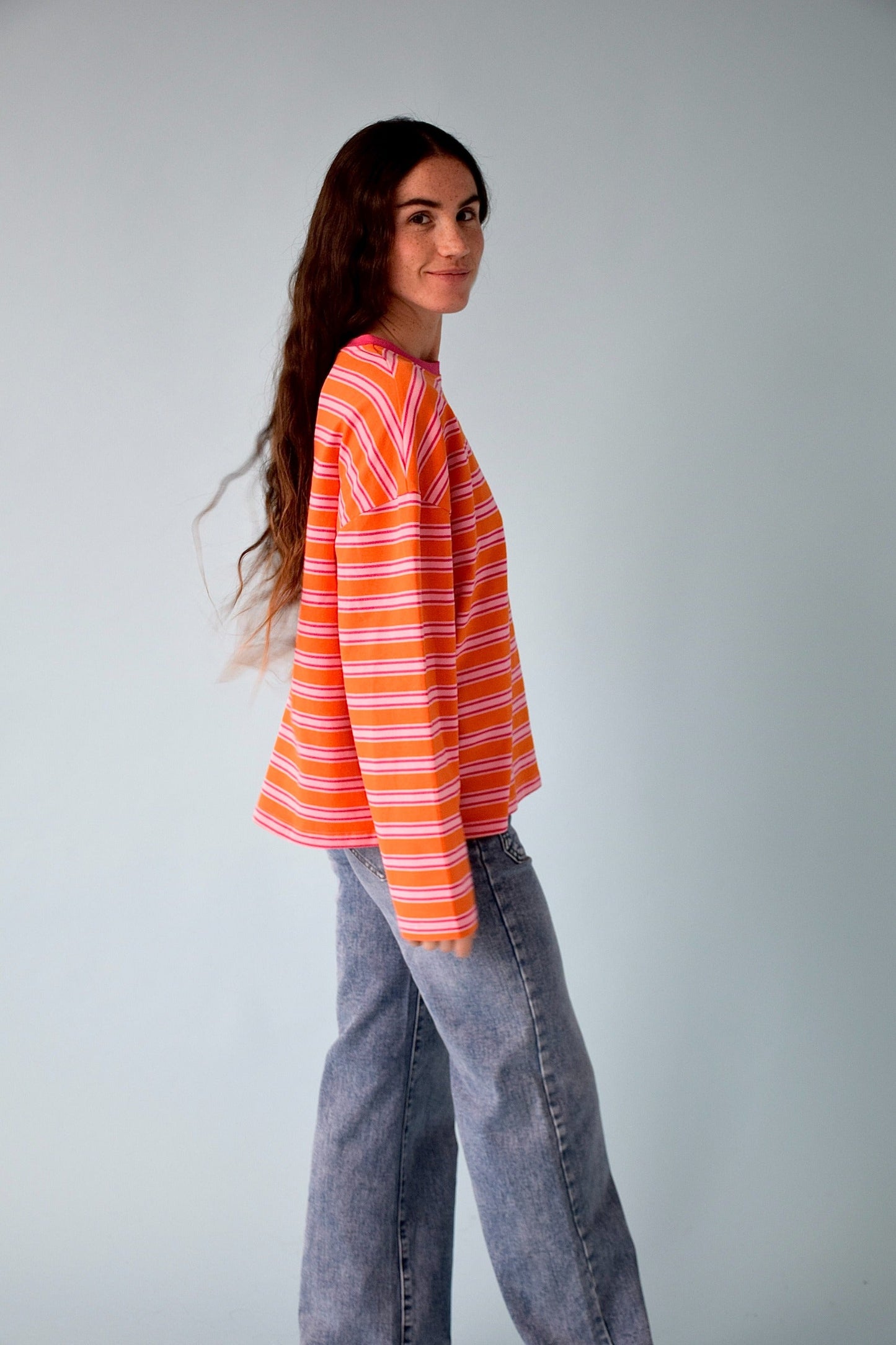 Camiseta Pipa Naranja y Fucsia