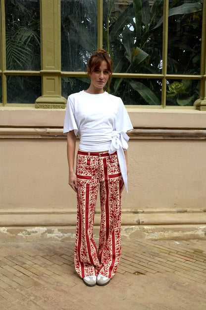 Jeans Valeria Flores Rojo