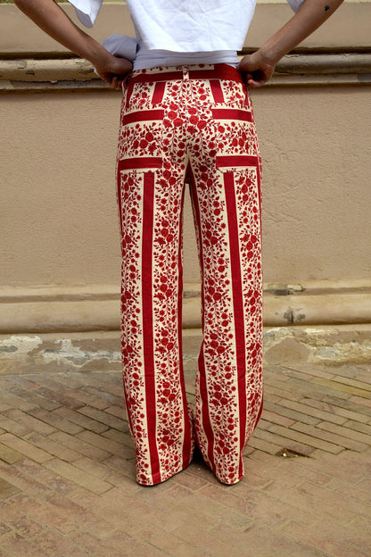 Jeans Valeria Flores Rojo