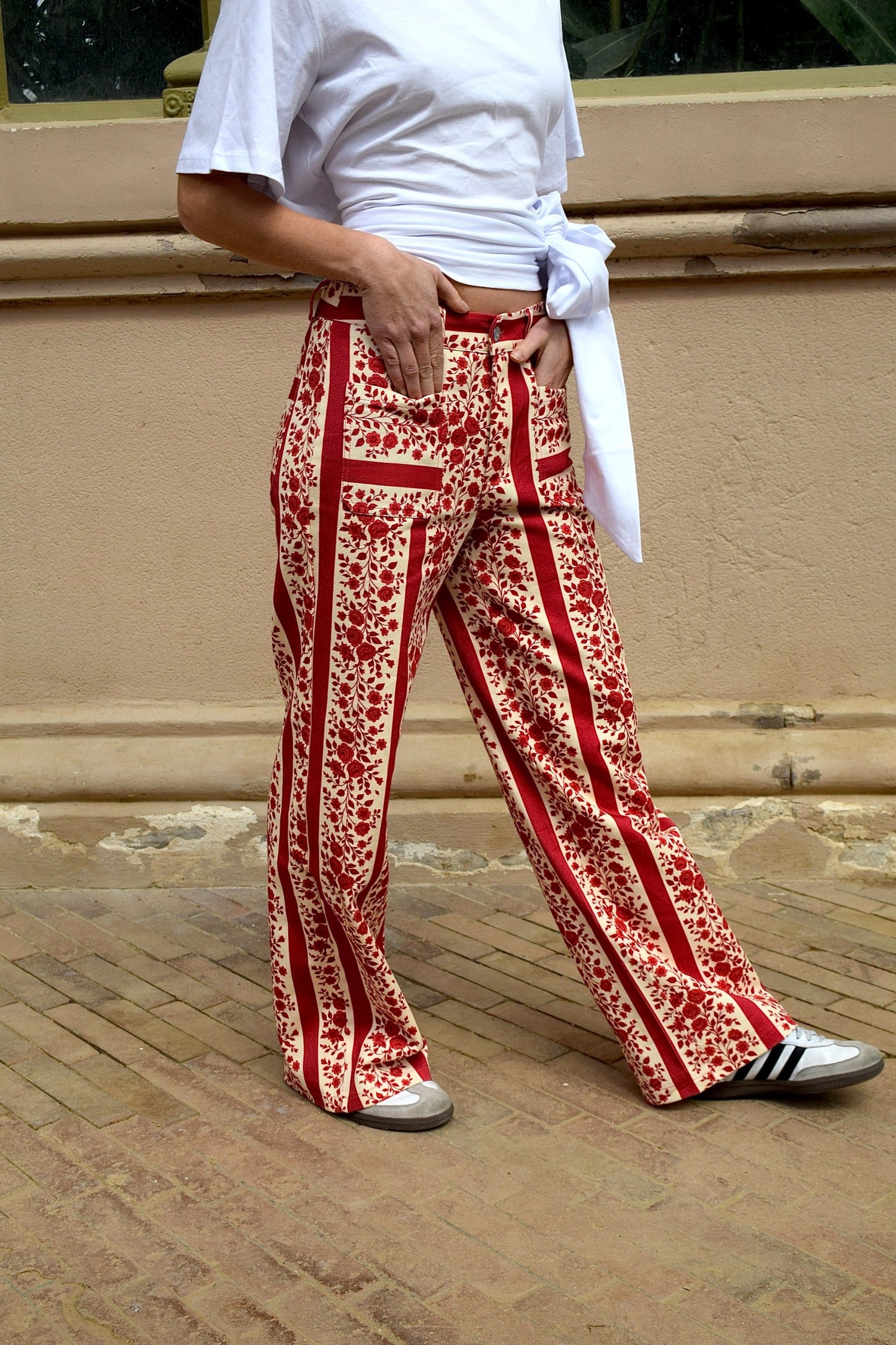 Jeans Valeria Flores Rojo