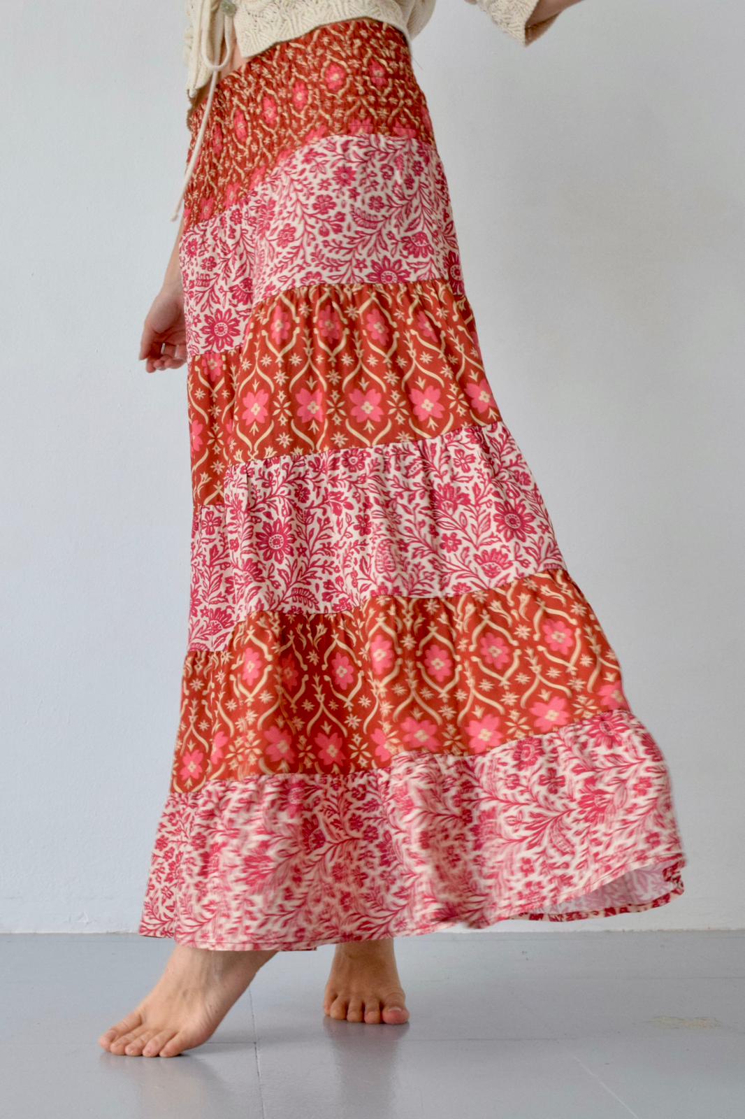 Orange Boho Skirt
