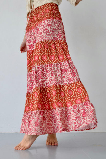 Orange Boho Skirt