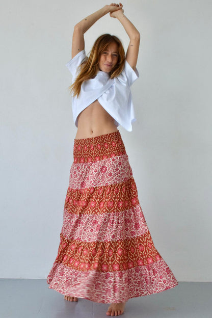 Orange Boho Skirt