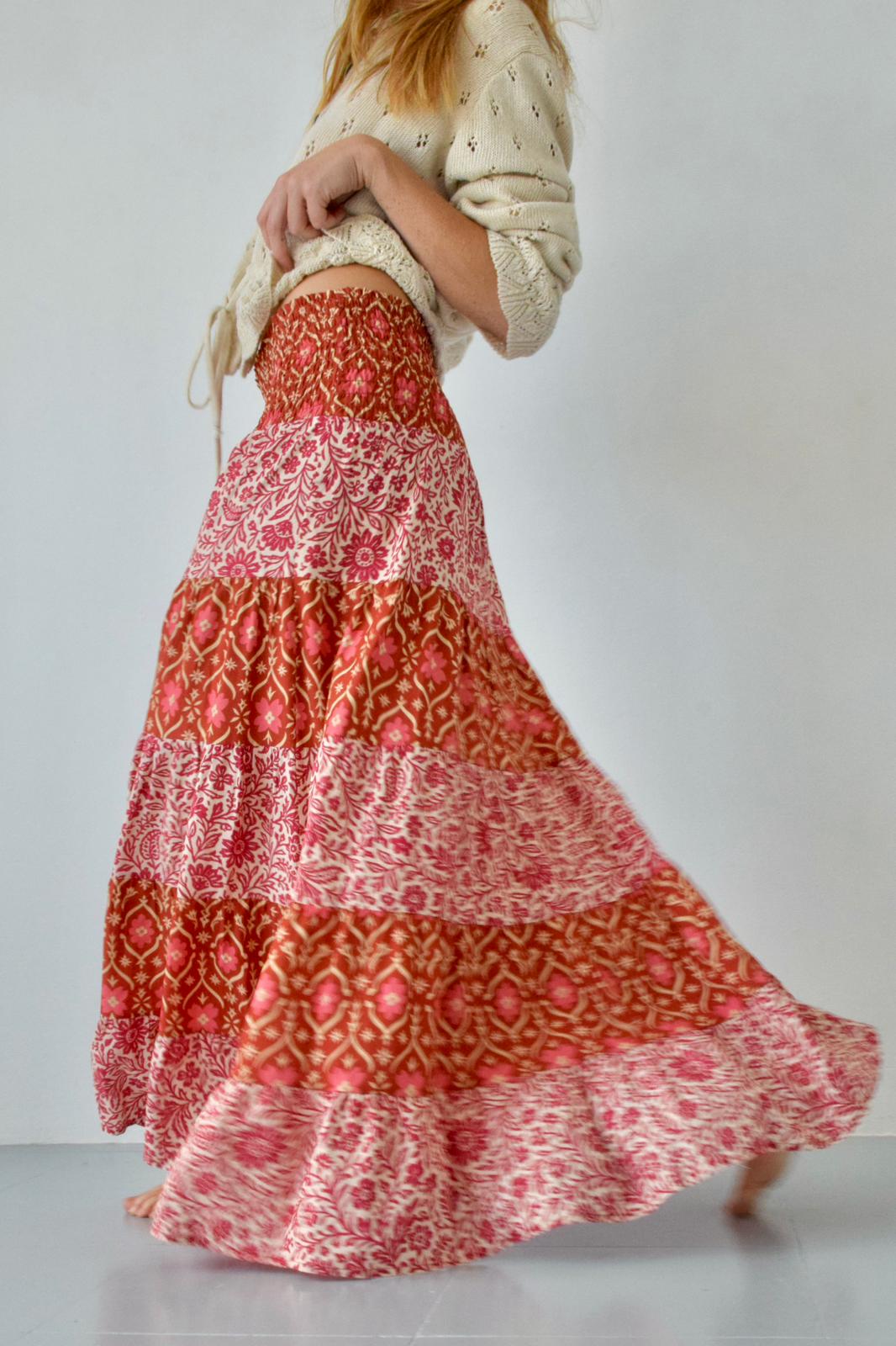 Orange Boho Skirt