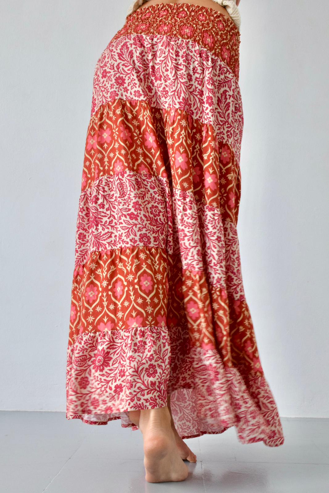 Orange Boho Skirt