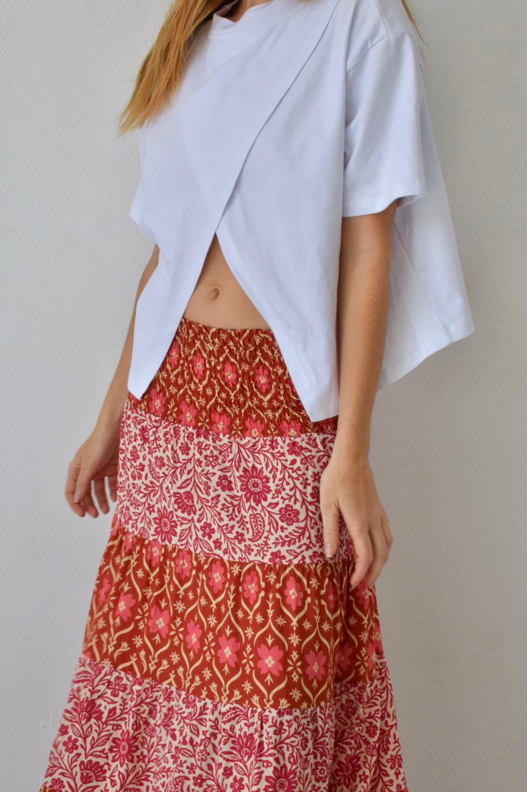 Orange Boho Skirt