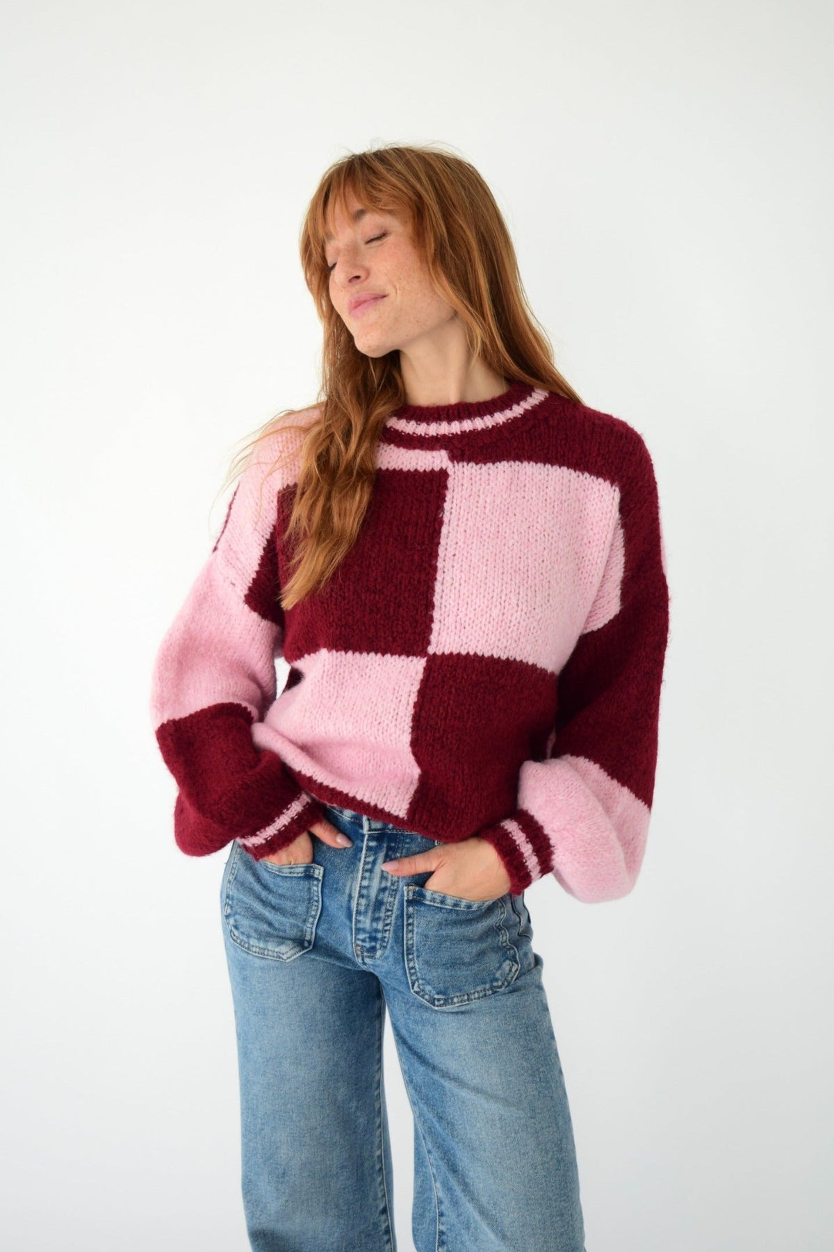 Jersey Sara Rosa y Burgundy