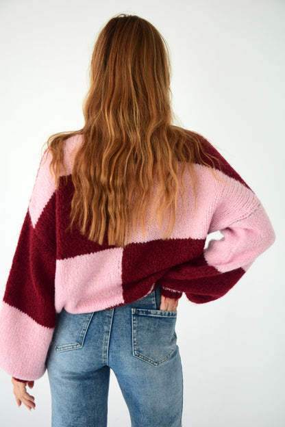 Jersey Sara Rosa y Burgundy
