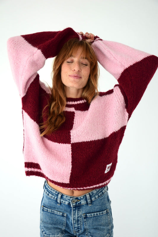 Jersey Sara Rosa y Burgundy