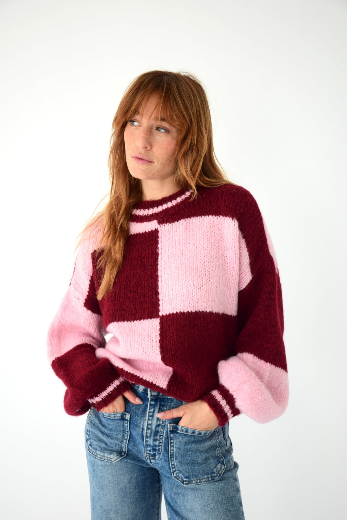 Jersey Sara Rosa y Burgundy