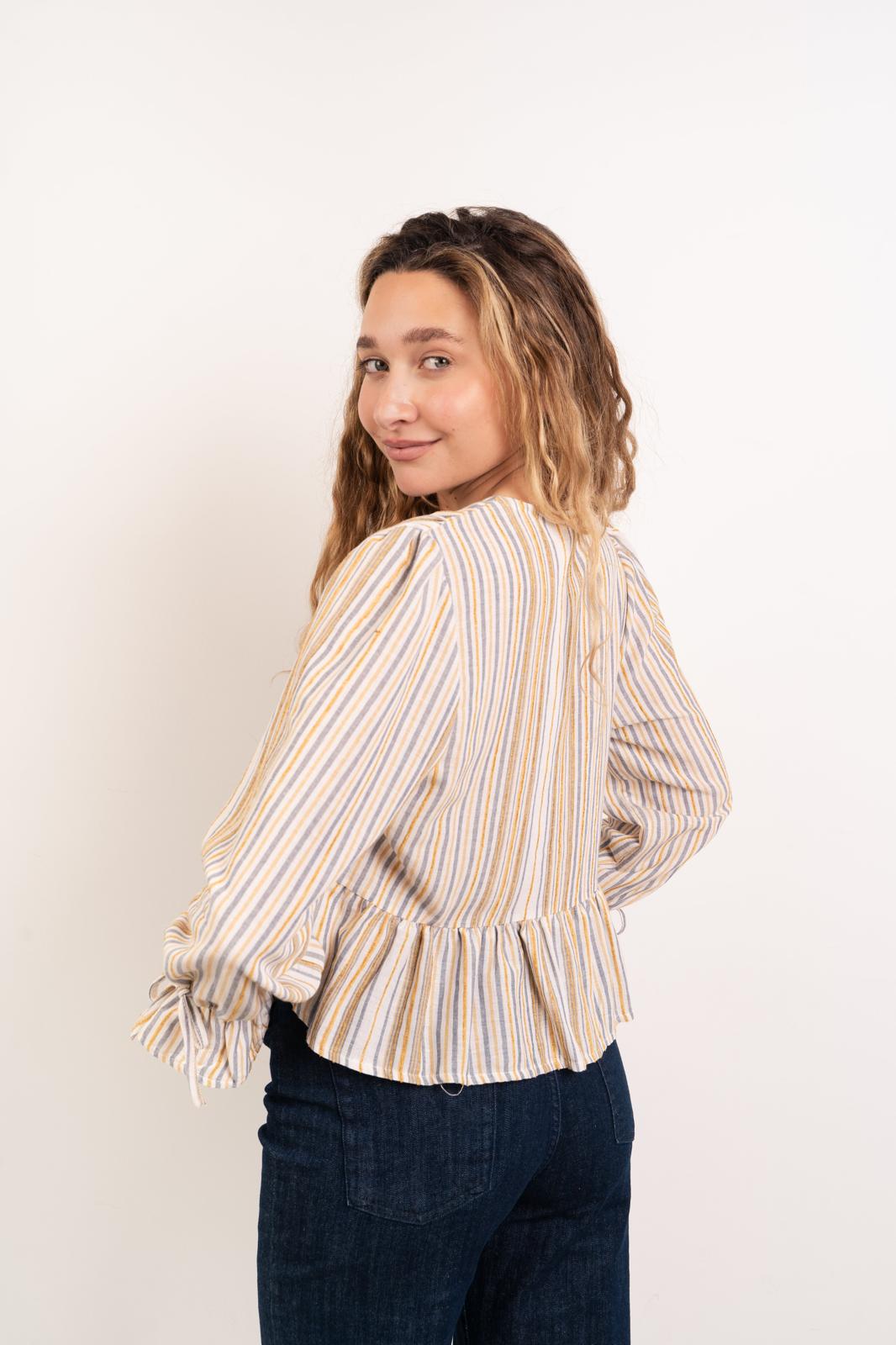 Blusa Lucía Rayas Amarillo