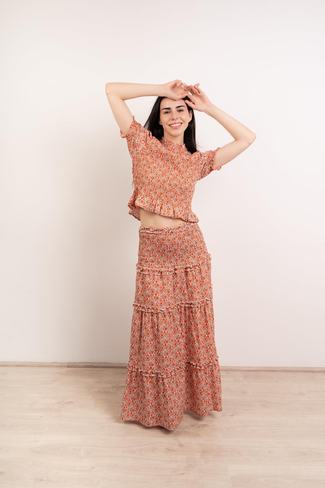 Falda Bruna Flores