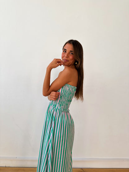 Vestido Emily Rayas Verde