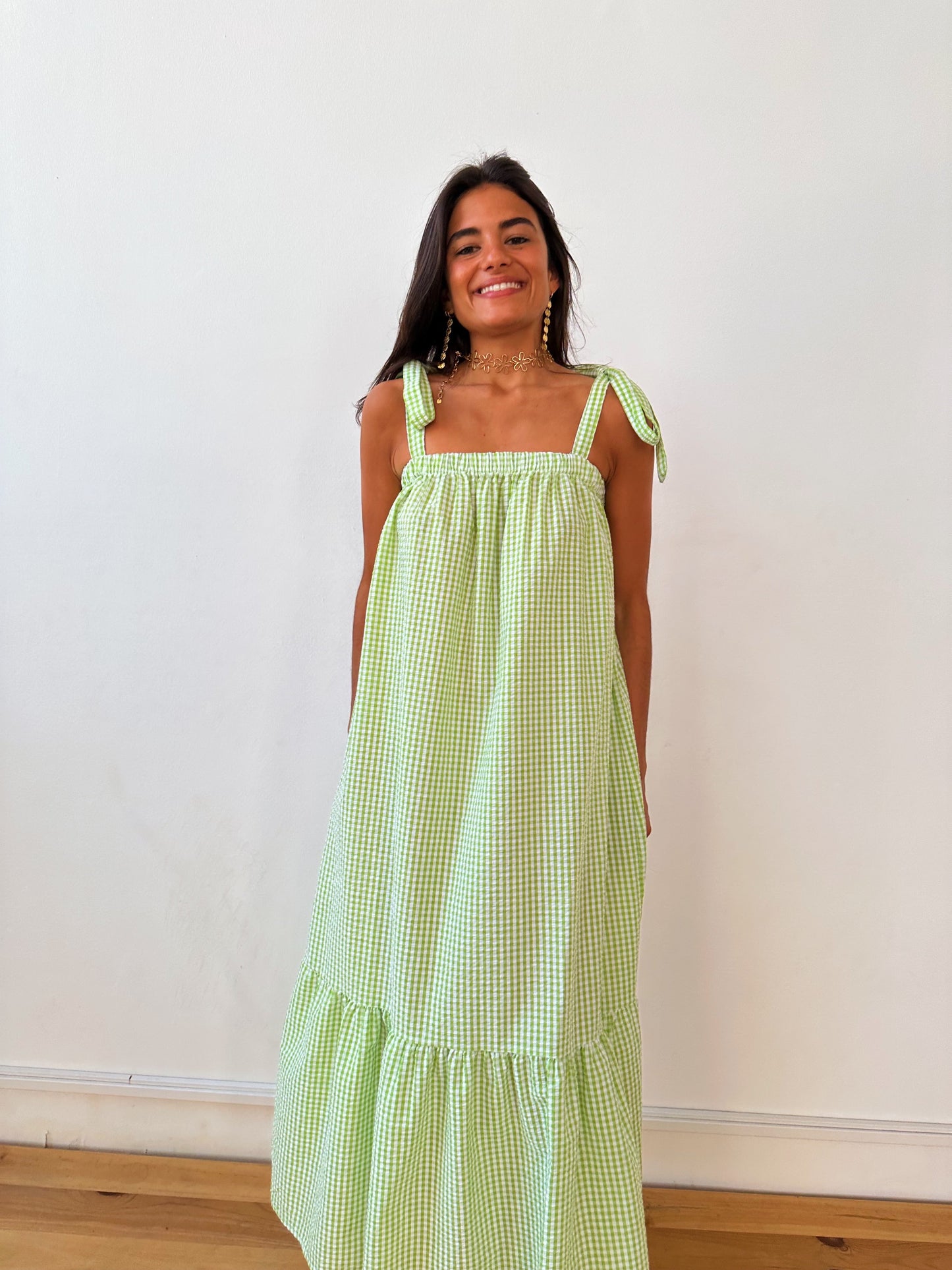 Vestido Inés Vichy Verde